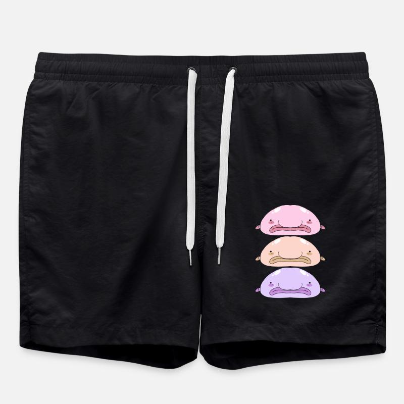Blobfisch Tiefsee Grumpy Introvertiert Geschenk - Badeshorts - Schwarz
