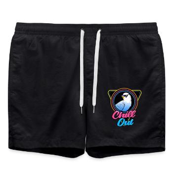 Budgie - Swim Trunks - black - Front - AI Model Male 185 light (185cm)