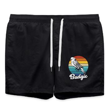 Wellensittich - Badeshorts - Schwarz - Vorne - AI Model Male 185 light (185cm)