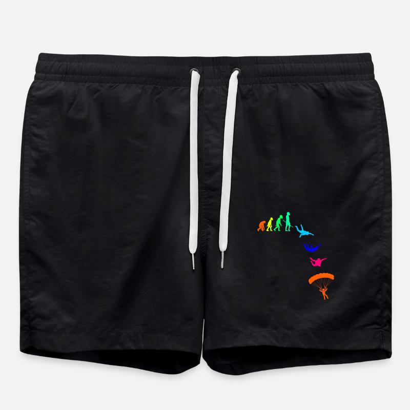 Parachute Parachuting Skydiving - Swim Trunks - black