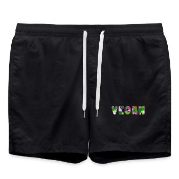 végétalien - Short de bain - noir - Devant - AI Model Male 185 light (185cm)