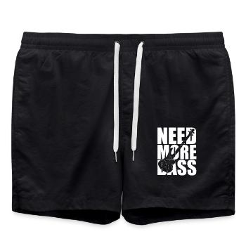Bass Player Gift NEED MORE BASS ME Bassist Renard - Short de bain - noir - Devant - AI Model Male 185 light (185cm)