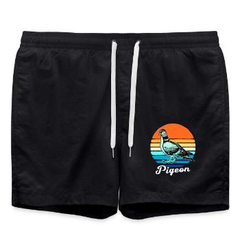 Tauben Rennen Taubenzüchter Brieftaube Turteltaube - Badeshorts - Schwarz - Vorne - AI Model Male 185 light (185cm)