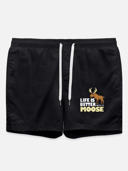 Elch - Badeshorts - Schwarz
