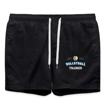 Volleyball Trainer Geschenk. - Badeshorts - Schwarz - Vorne - AI Model Male 185 light (185cm)