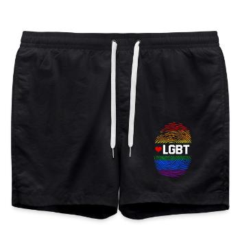 LGBT - Swim Trunks - black - Front - AI Model Male 185 light (185cm)