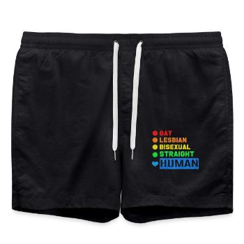 LGBT - Short de bain - noir - Devant - AI Model Male 185 light (185cm)