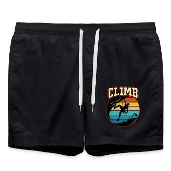 Klettern Kletterer Kletterwand Berg Fels Sport - Badeshorts - Schwarz - Vorne - AI Model Male 185 light (185cm)