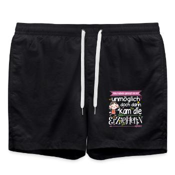 Erzieherin Alle haben gesagt es ist unmöglich - Badeshorts - Schwarz - Vorne - AI Model Male 185 light (185cm)