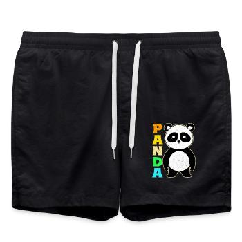 Panda - Badeshorts - Schwarz - Vorne - AI Model Male 185 light (185cm)