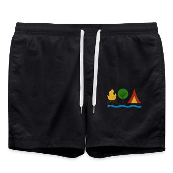Camping - Short de bain - noir - Devant - AI Model Male 185 light (185cm)
