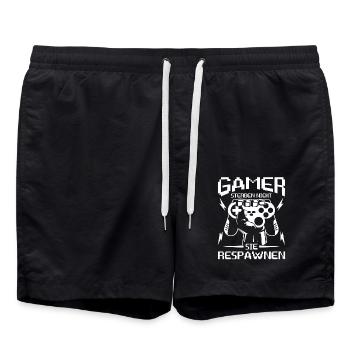Gamer sterben nicht sie Respawnen Gaming T-Shirt - Badeshorts - Schwarz - Vorne - AI Model Male 185 light (185cm)