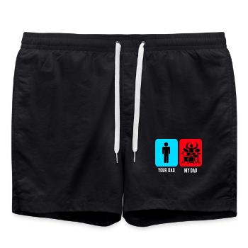 Drummer Drummer Music Instrument Drum Band - Swim Trunks - black - Front - AI Model Male 185 light (185cm)