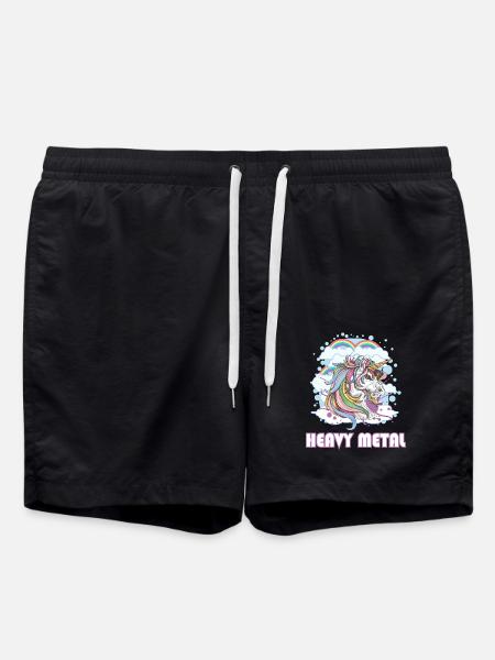 heavy metal einhorn - Short de bain - noir