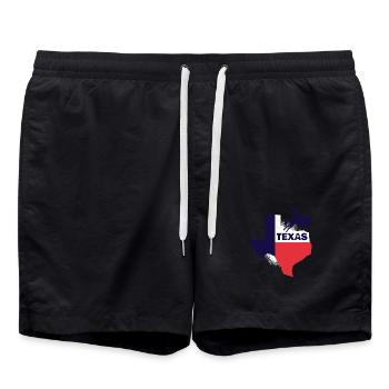 Texas Tshirt avec Rodeo Cavaliers De Taureau Texas - Short de bain - noir - Devant - AI Model Male 185 light (185cm)