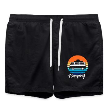 Camping Camping Camper Camper Vacances Vacances Forêt - Short de bain - noir - Devant - AI Model Male 185 light (185cm)