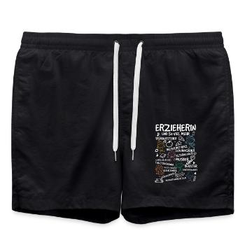 ERZIEHERIN - Kindergarten Kita Geschenkidee - Badeshorts - Schwarz - Vorne - AI Model Male 185 light (185cm)