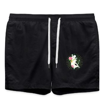 Herbe de vache mangent acclamations - Short de bain - noir - Devant - AI Model Male 185 light (185cm)