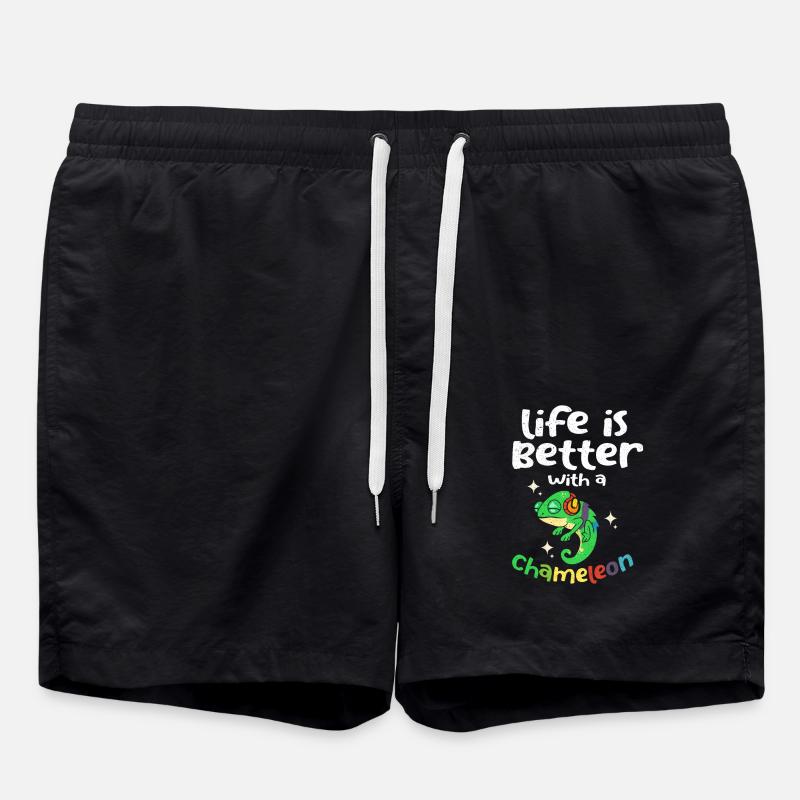 Chamäleon - Badeshorts - Schwarz