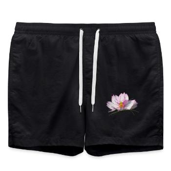 wonderful flower in pink & white, flowers, flower - Swim Trunks - black - Front - AI Model Male 185 light (185cm)