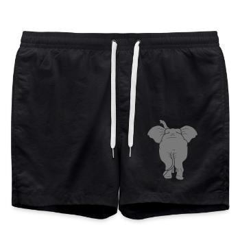 design cartoon elefant von hinten po arsch hintern - Badeshorts - Schwarz - Vorne - AI Model Male 185 light (185cm)