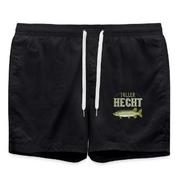 Great Pike Angler Fishing Fishing Sayings Gift - Swim Trunks - black - Front - AI Model Male 185 light (185cm)