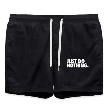 Just do nothing Shirt Design Chill white - Swim Trunks - black - Front - AI Model Male 185 light (185cm)
