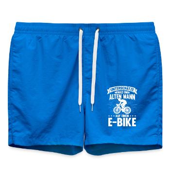 E Bike Alter Mann Opa Spruch Geschenkidee - Badeshorts - Cobalt blue - Vorne