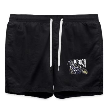 Sorcière sur moto avec bruit de moteur est appelé balai - Short de bain - noir - Devant - AI Model Male 185 light (185cm)