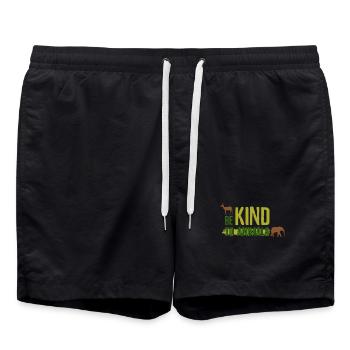 Be Kind to animals - Be nice to animals - Swim Trunks - black - Front - AI Model Male 185 light (185cm)