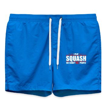 Squash Shirt I play Squash so I don't kill people - Swim Trunks - cobalt blue - Front