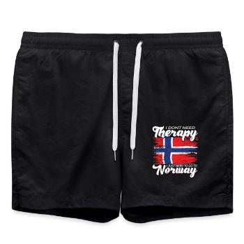 Norway T-Shirt I do not need any therapy - Swim Trunks - black - Front - AI Model Male 185 light (185cm)