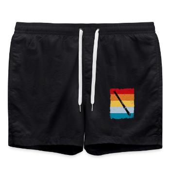 Retro recorder - Swim Trunks - black - Front - AI Model Male 185 light (185cm)