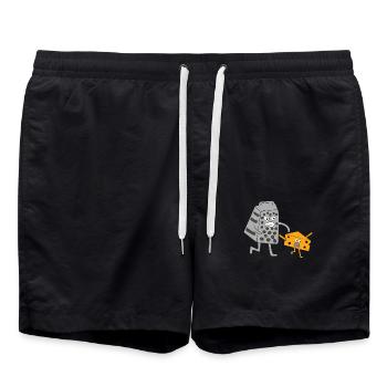 Fromage râpe fromage de chasse - Short de bain - noir - Devant - AI Model Male 185 light (185cm)