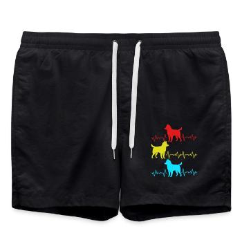 Husky dog dog hairdresser dog lover dog lover - Swim Trunks - black - Front - AI Model Male 185 light (185cm)