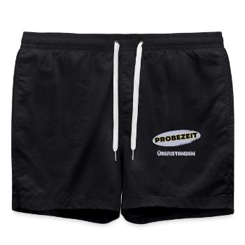 Probezeit Überstanden Unbefristet Festanstellung - Badeshorts - Schwarz - Vorne - AI Model Male 185 light (185cm)