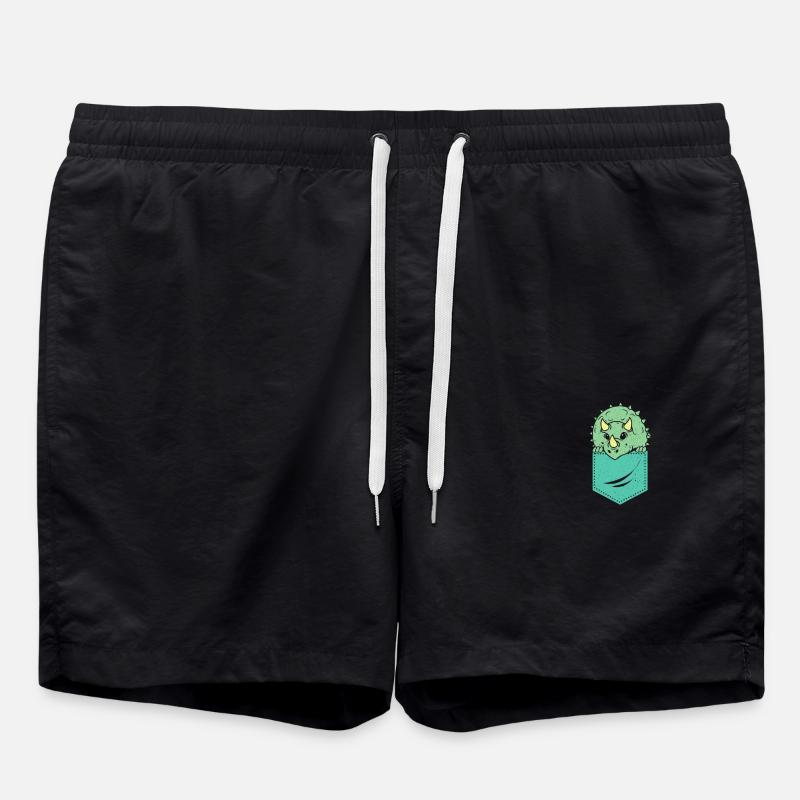 Triceratops - Swim Trunks - black