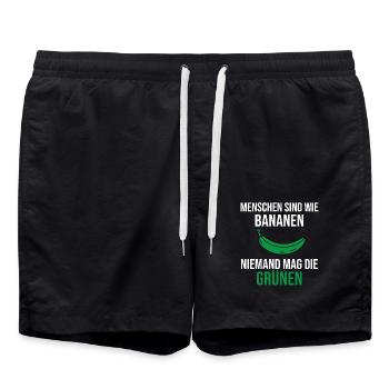 Anti Grün Partei Politik Lustiger Spruch Geschenk - Badeshorts - Schwarz - Vorne - AI Model Male 185 light (185cm)
