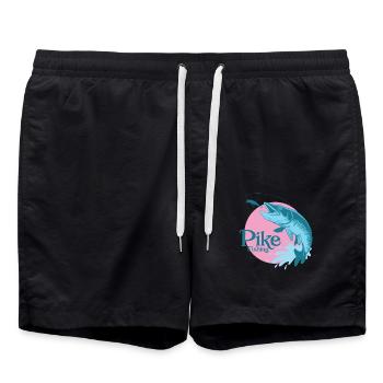 Pike angler "Pike Fishing" - Swim Trunks - black - Front - AI Model Male 185 light (185cm)