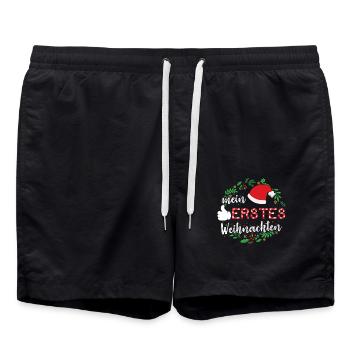 Mon premier bébé bébé de Noël - Short de bain - noir - Devant - AI Model Male 185 light (185cm)