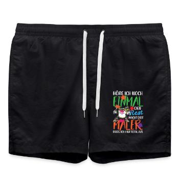 HÖRE ICH NOCH EINMAL DEN REST MACHT DER MALER - Badeshorts - Schwarz - Vorne - AI Model Male 185 light (185cm)
