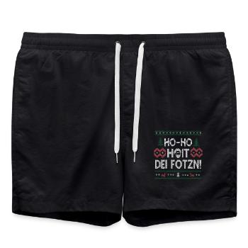 Ho-Ho-Hoit dei Fotzn : vœux de Noël avec humour - Short de bain - noir - Devant - AI Model Male 185 light (185cm)