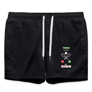 Tennis is calling and I must go Telefon Smartphone - Badeshorts - Schwarz - Vorne - AI Model Male 185 light (185cm)
