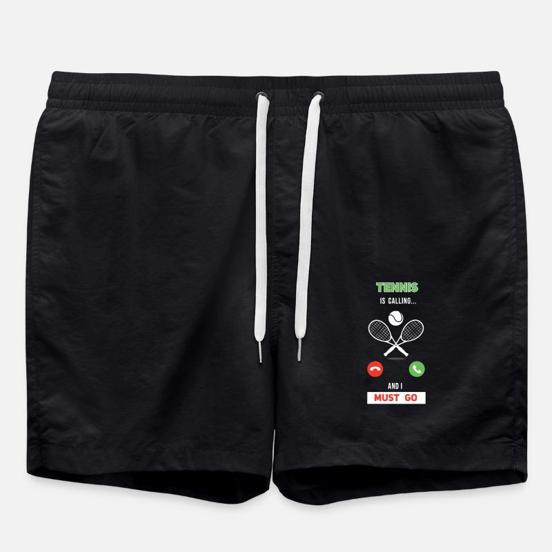 Tennis is calling and I must go phone smartphone - Swim Trunks - black