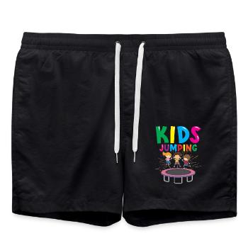 Jumping Kinder Trampolin Kids Jumpen Fitness - Badeshorts - Schwarz - Vorne - AI Model Male 185 light (185cm)