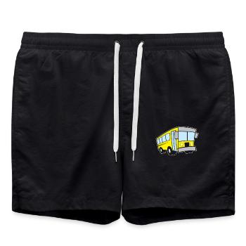 Chauffeur de bus jaune - Short de bain - noir - Devant - AI Model Male 185 light (185cm)