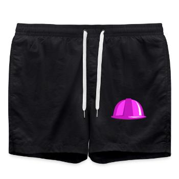 Casque de chantier rose - Short de bain - noir - Devant - AI Model Male 185 light (185cm)