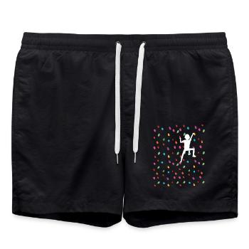 Climbing Bouldering Climbing Wall Boulder Gift Idea - Swim Trunks - black - Front - AI Model Male 185 light (185cm)