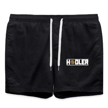 Bitcoin Hodler - Badeshorts - Schwarz - Vorne - AI Model Male 185 light (185cm)