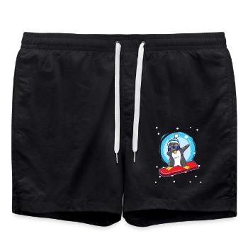 Snowboard dab pingouin tamponnant - Short de bain - noir - Devant - AI Model Male 185 light (185cm)